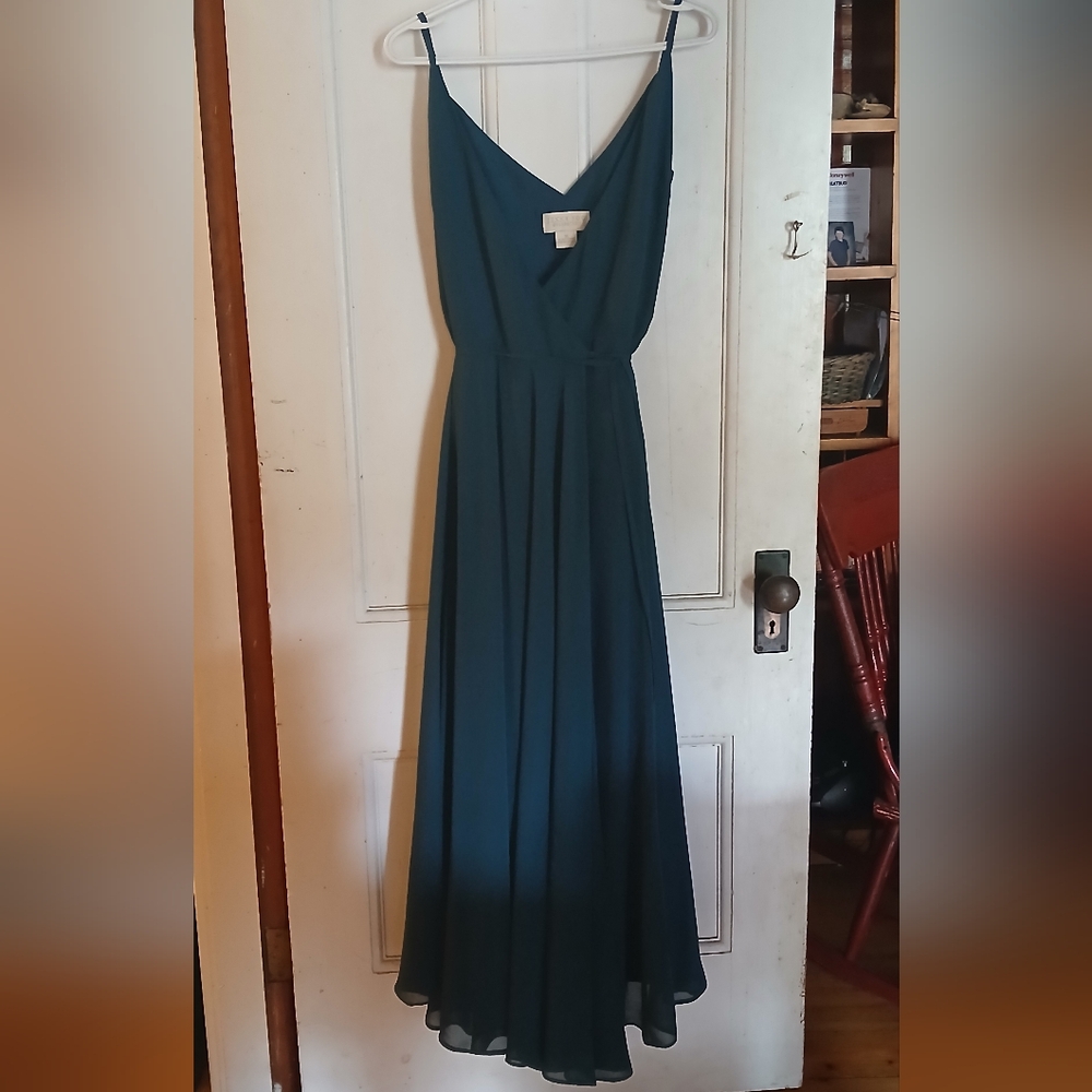 Jenny Yoo Teal Blue Maxi Dress